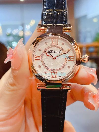 High Quality Replica Chopard IMPERIALE Watch Rose Gold Bezel Diamond Dial 36mm